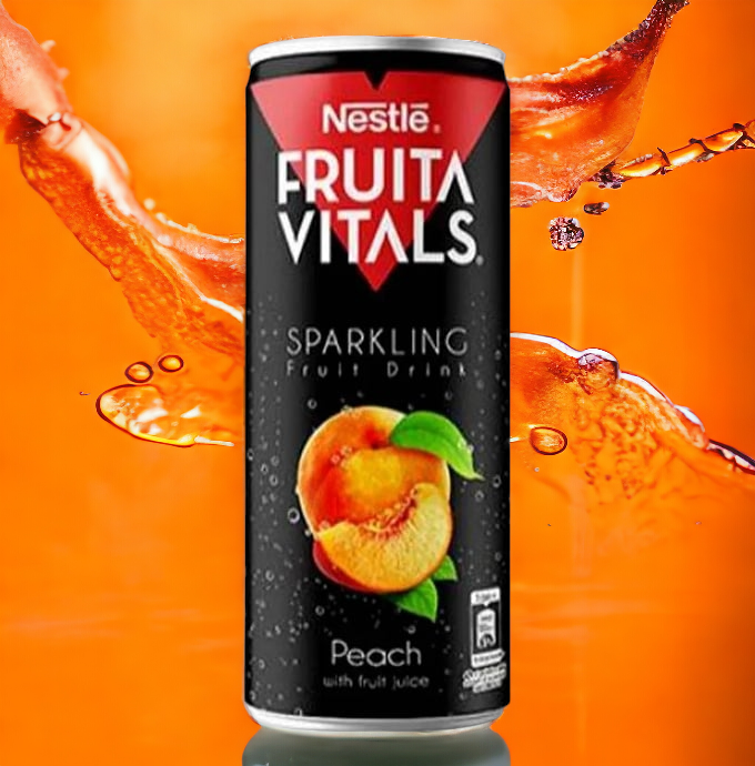 Nestle Fruita Vitals Sparkling Can Peach 250ml